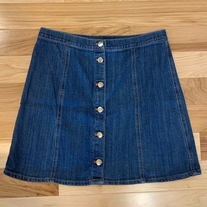 H&M High Waisted Denim Mini Skirt